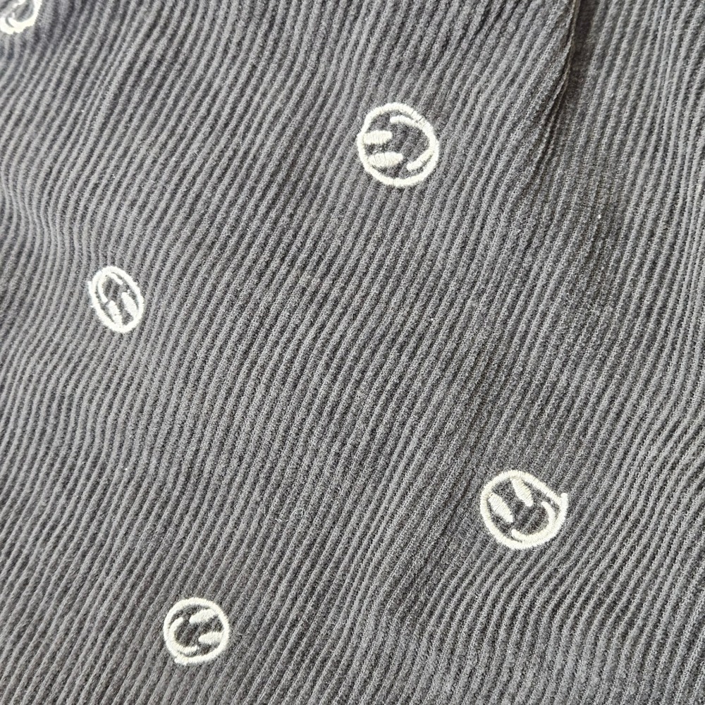 Urban Outfitters Men's Black Corduroy Smiley Face Tie Waist Pants Sz S Whimsical - Picture 5 of 9